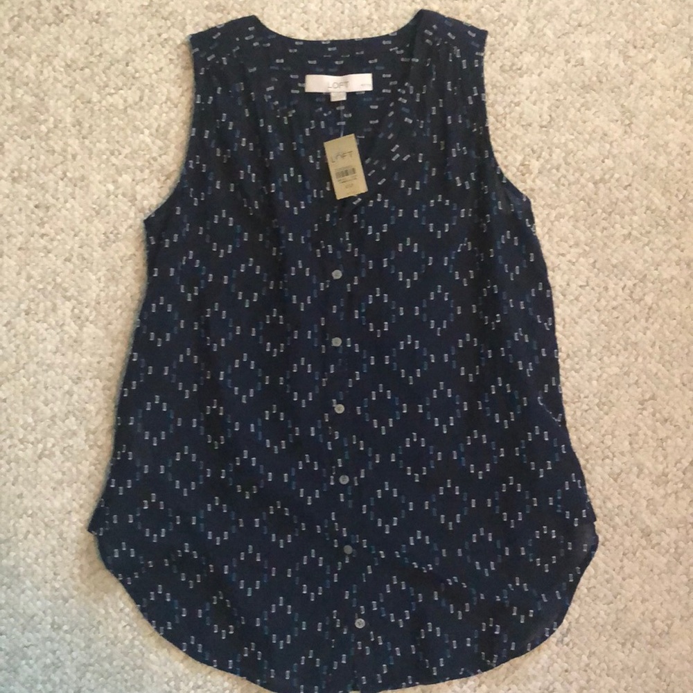 Sleeveless button down blouse